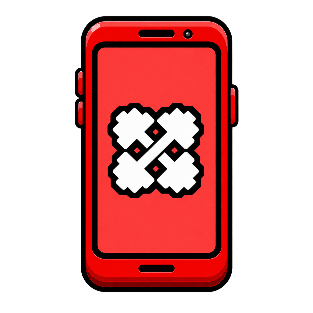 Red Android phone with the GYMBATTLZ logo